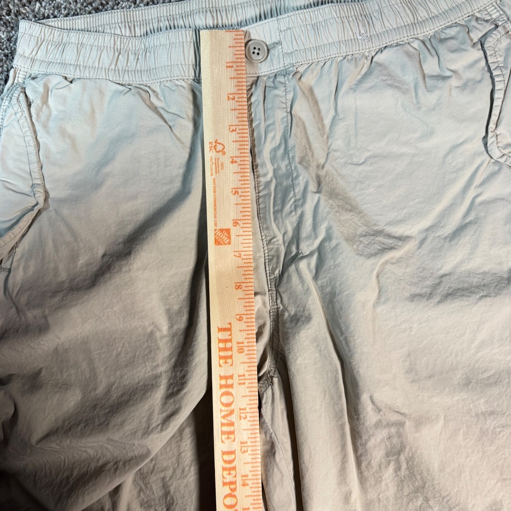 Size Medium Uniqlo Mens Relaxed Fit Cotton Beige Khaki Elastic Waist Pants - Picture 4 of 10